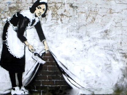 Sweeping it Under the Carpet (2006) by Banksy